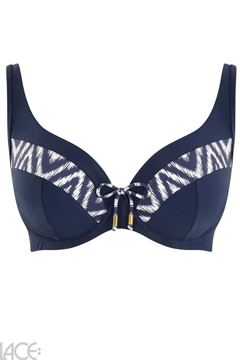 Panache Swim Oceana Bikini Bh Tiefes Dekollet G I Cup Navy Lace De