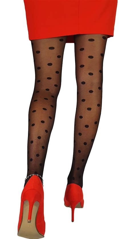 Collants Fantaisie Voile Noir à Pois Rp809 De La Marque Oemen