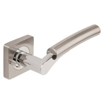 Ultimo Lever On Square Rose Door Pack Polished Chrome Satin Nickel