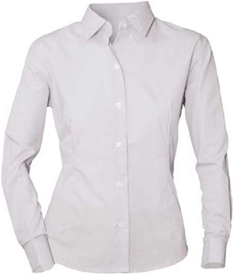 Norvil Camisa De Mujer De Manga Larga Blanca Con Cuello Camisero