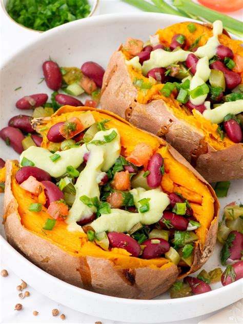 Recipe For Stuffed Sweet Potatoes With Beans Healthy Vegan