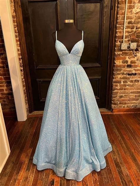 Light Blue Lace Tulle Long Prom Dress Blue Formal Dress