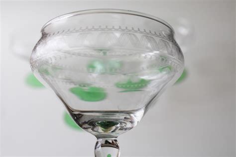 S Vintage Cocktail Glasses Or Sherbet Dishes Uranium Green