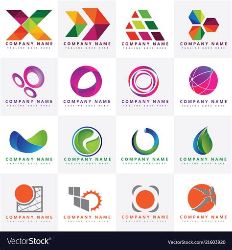 16 beautiful colorful logo design templates Vector Image