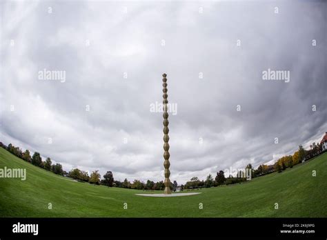 Constantin Brancusi Infinite Column In Romania Fisheye View Stock