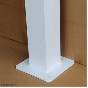 post  powder coated  white colour post   long post base
