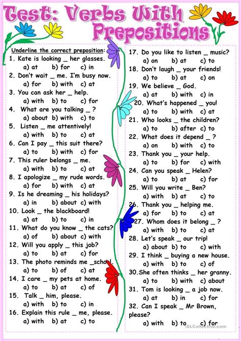 Verbs With Prepositions Worksheet Free Esl Printable Worksheets Made By Teachers Learn