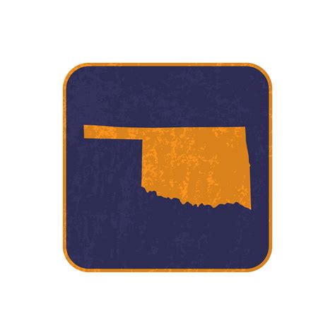 Oklahoma state map square with grunge texture. Vector illustration ...