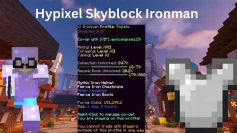 A New Start Hypixel Skyblock Ironman Episode 1 Youtube