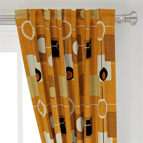 Mid Century Modern Curtain Panel Orbs And Squares By Etsy In 2021