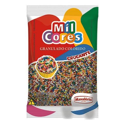 GRANULADO CROCANTE COLORIDO MAVALERIO 500GR Confeitaria