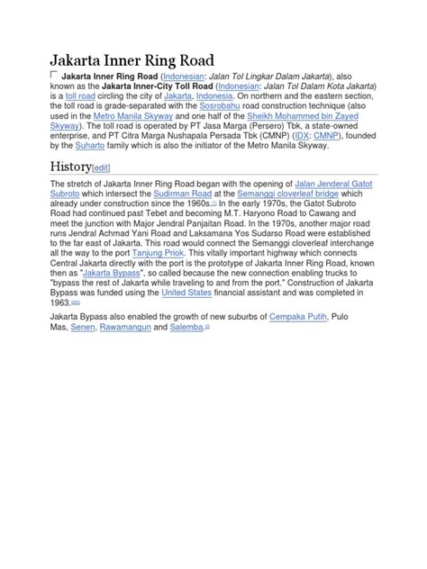 jakarta  ring road