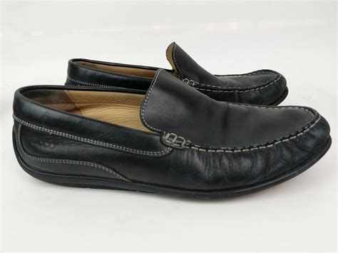 ECCO Classic Moc Black Leather Slip On Driving Loafer Gem