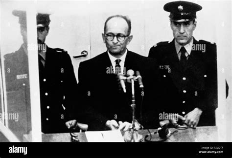 Photograph of Adolf Eichmann on trial. Otto Adolf Eichmann (1906-1962 ...