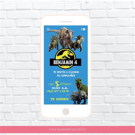 Invitaci N Digital Jurassic World Talar Fiestas