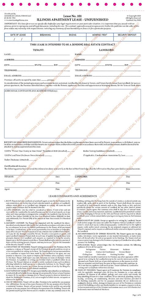 Chicago Apartment Lease – Form104 – American Legal Forms