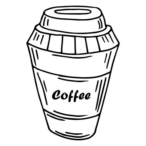 Vector Illustration Hand Drawn Doodle Of Disposable Paper Cup With