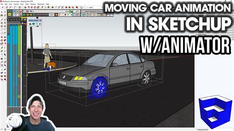 Creating a ROLLING CAR ANIMATION in SketchUp with Turning Wheels! Animations for SketchUp Part 4 ...