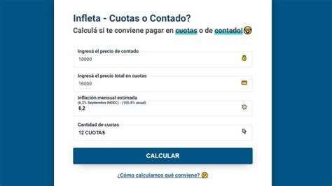 Efectivo O Cuotas El Sitio Web Para Calcular C Mo Ganarle A La Inflaci N