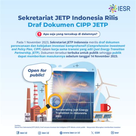 Sekretariat Jetp Indonesia Rilis Draf Dokumen Cipp Jetp Iesr