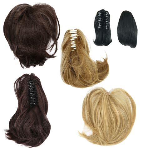 Short Ponytail Hair Extensions Synthetic Hair Wavy Claw Clip Hair Pieces HP