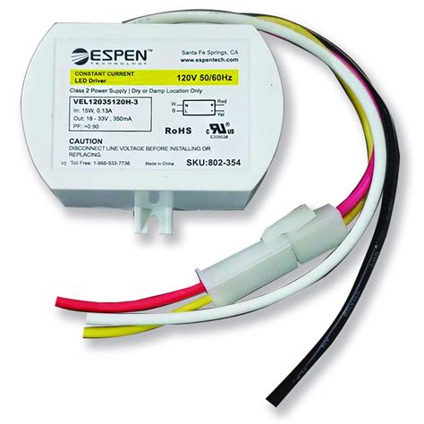 Espen LED Driver VEL12035120H 3 CA Constant Current 350mA Max 12W