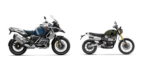 Motorrad Vergleich Bmw R 1250 Gs Adventure 2023 Vs Triumph Scrambler 1200 Xe 2021