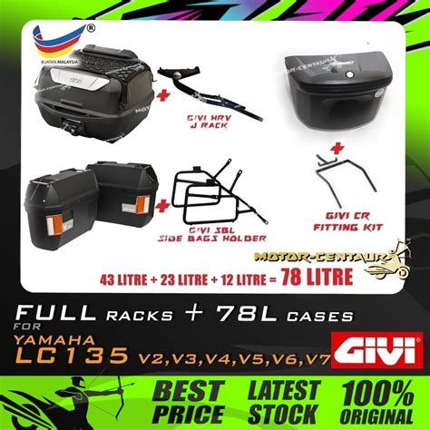 Set Kombo Kotak Box Givi Total Litre Cases For Yamaha Lc V V