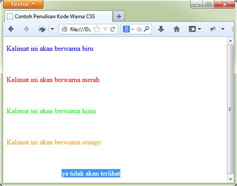 Penulisan Kode Warna Pada Css Lets Come And Out From Here