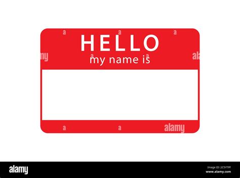 Hello My Name Is Tag Blank Sticker Vector Illustration Isolated On