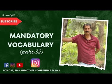 Part Mandatory Vocabulary English Css Pms Competitive Exams