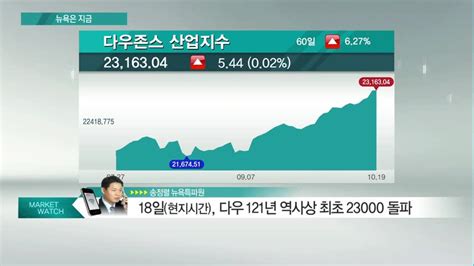 뉴욕은 지금 다우지수 사상 첫 23000선 돌파연내 새 고점 다시 쓸까