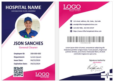 Free 12 Hospital Id Card Templates And Formats For Ms Word