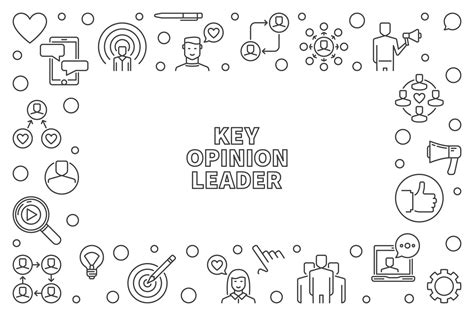 Key Opinion Leader Linear Frame Vector Kol Outline Illustration