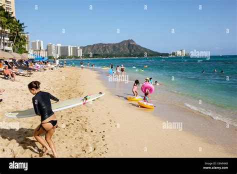 Waikiki Beach Honolulu Hawaii Hawaiian Oahu Pacific Ocean Waikiki Bay ...