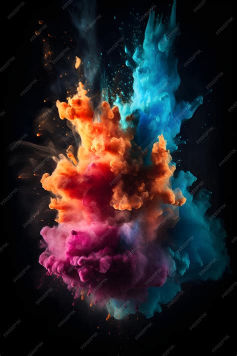 Premium AI Image | A colorful smoke and a black background.