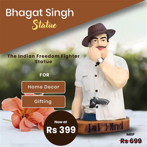 bhagat singh statue  patriotism inspiration home decoration