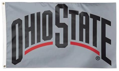 Ohio State Buckeyes Grey Logo Flag - 3x5 - Everything Buckeyes