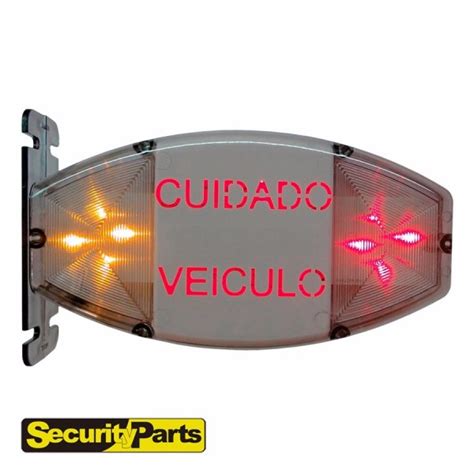 Sinaleira Audio Visual Led Saída De Garagem Cuidado Veiculo