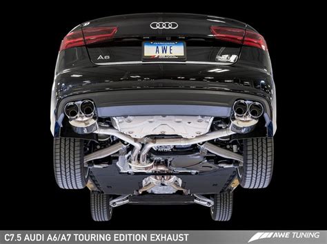 Awe Touring Edition Exhaust For Audi C75 A6 30t Quad Outlet Chrome Silver Tips