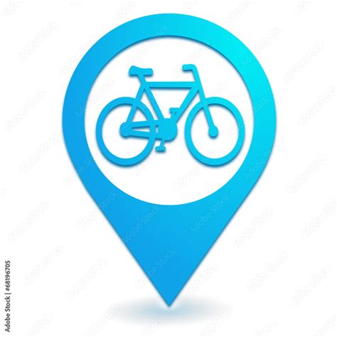 Vecteur Stock Piste Cyclable Sur Symbole Localisation Bleu Adobe Stock