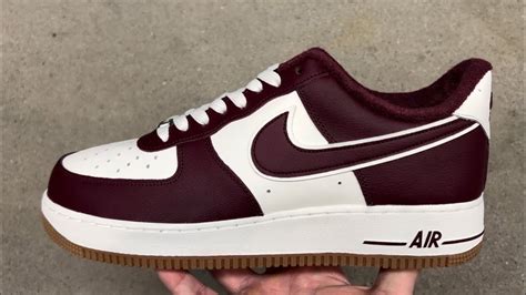 Nike Air Force Low College Pack Night Maroon Shoes Youtube