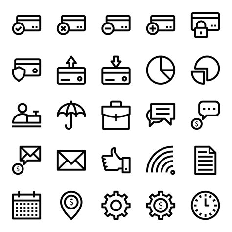 Outline icons for Credit card payments. 20410561 Vector Art at Vecteezy