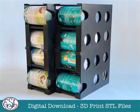 Digital Download Rolling Can Storage Rack For Tinned Foods 3d Printing