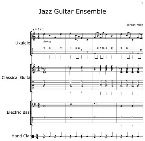 Jazz Guitar Ensemble - Sheet music for Ukulele, Classical Guitar ...