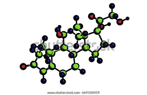 Molecular Structure Steroid Hormone Cortisol Hydrocortisone 스톡 일러스트