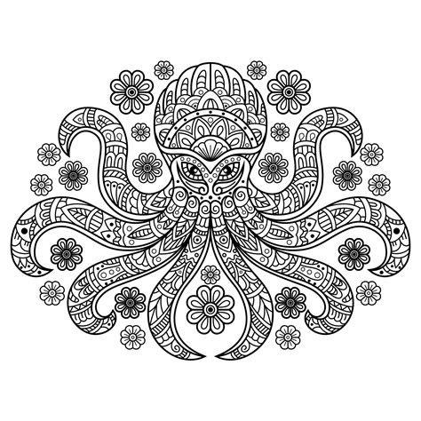 Kraken line art 12093086 Vector Art at Vecteezy