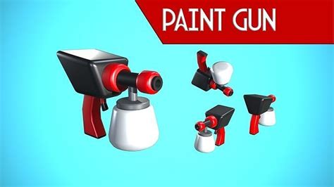 3d Model Paint Gun Cartoon Stylized Vr Ar Low Poly Cgtrader