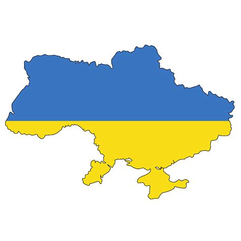 Ukraine Map With Flag