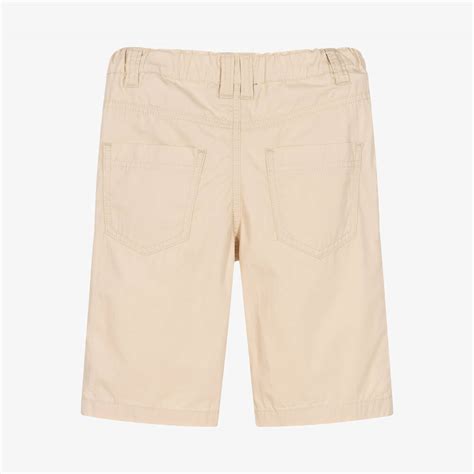 Aigner Boys Beige Cotton Logo Shorts Childrensalon Outlet